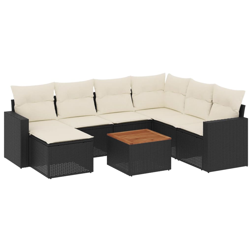 Set Divani da Giardino con Cuscini 8 pz Nero in Polyrattancod mxl 87878
