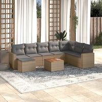 Set Divano da Giardino 9 pz con Cuscini Beige in Polyrattancod mxl 89398