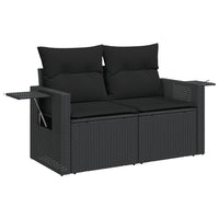 Set Divani da Giardino 5 pz con Cuscini in Polyrattan Nero 3224438