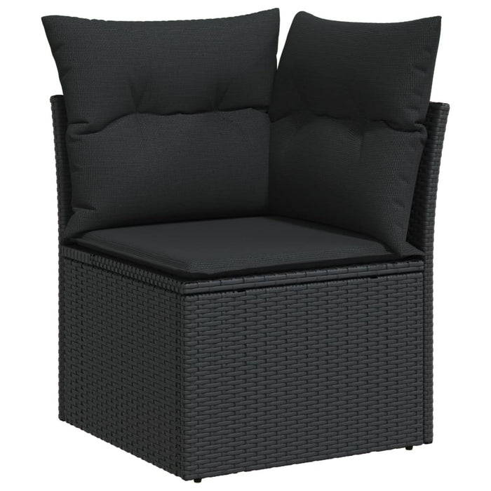 Set Divano da Giardino 6 pz con Cuscini Nero in Polyrattan 3224550