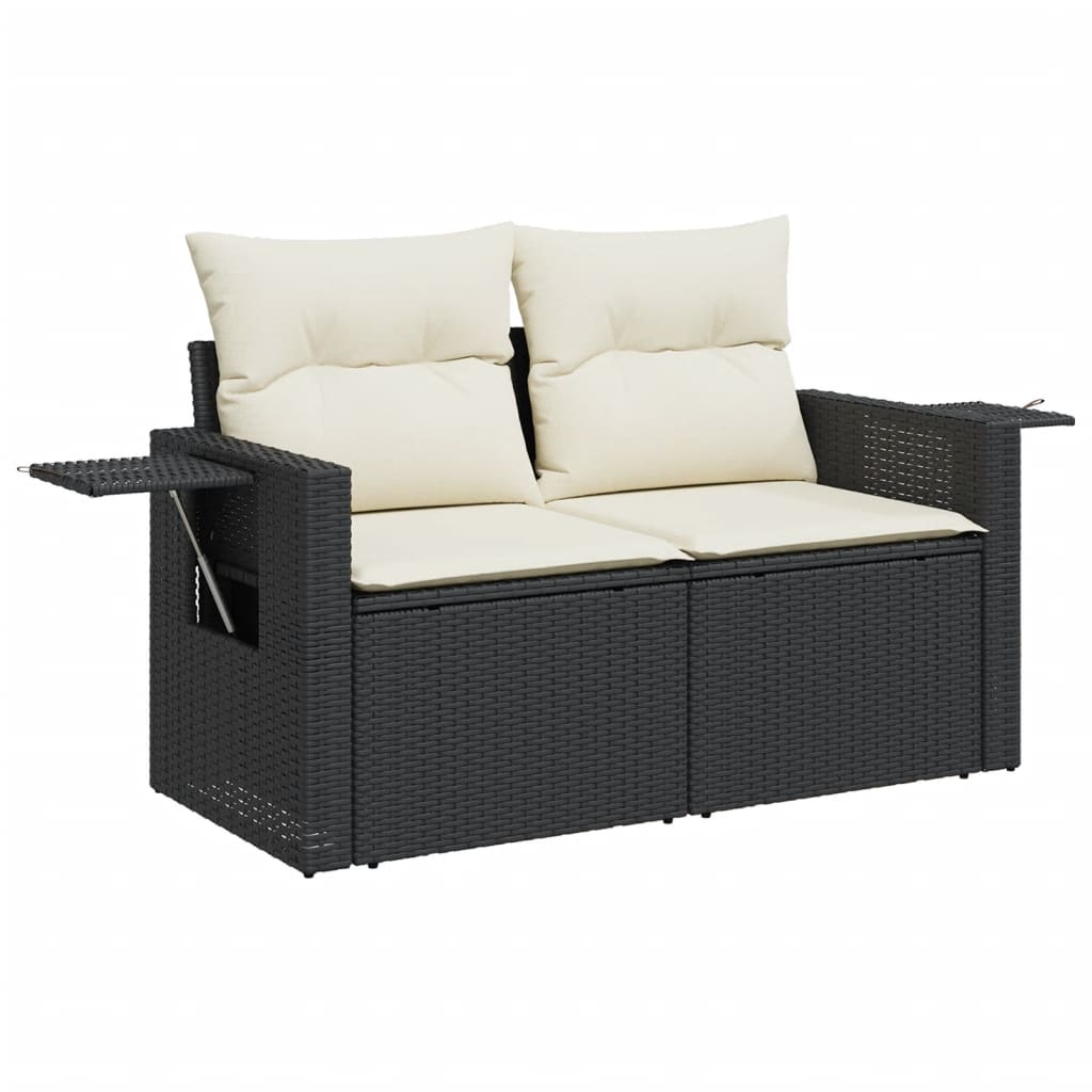 Set Divani da Giardino con Cuscini 7pz Nero Polyrattan 3224579