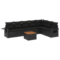 Set Divani da Giardino con Cuscini 8 pz Nero in Polyrattancod mxl 114235