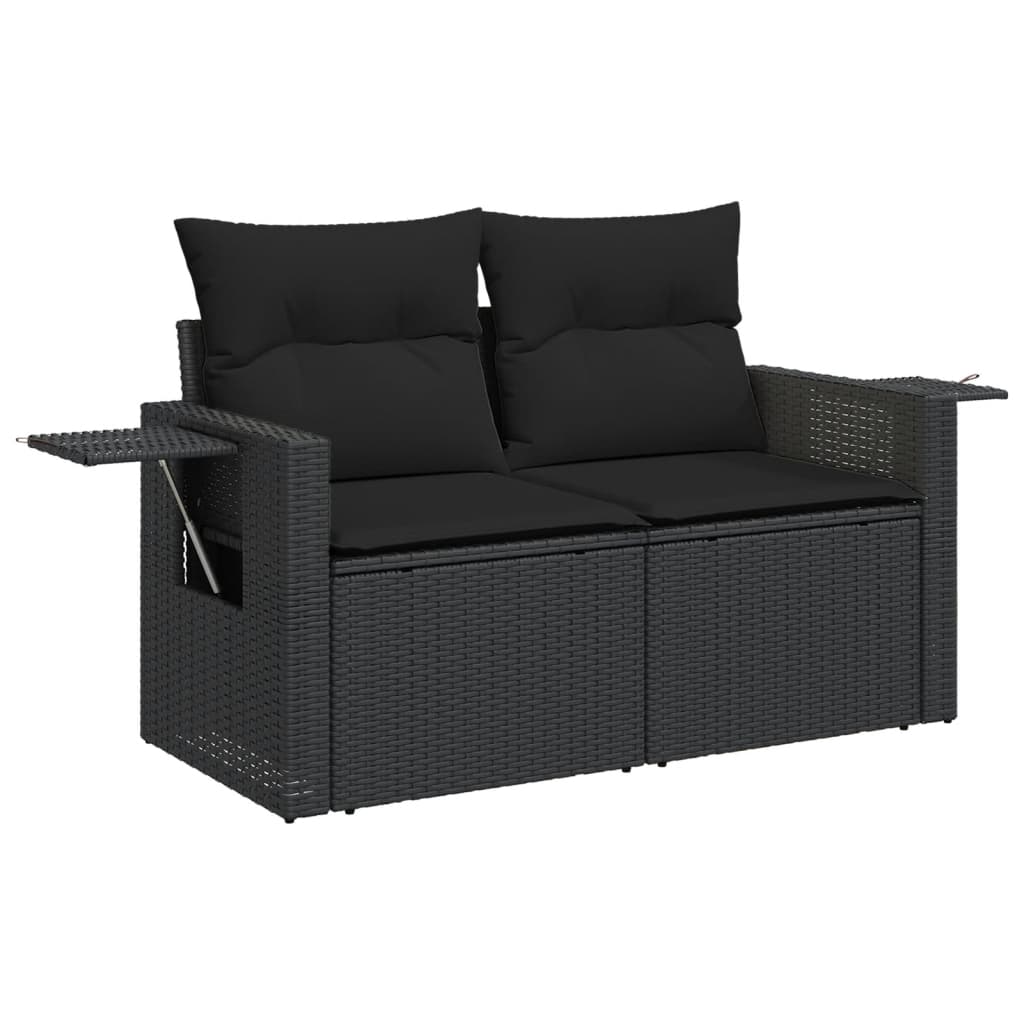 Set Divani da Giardino con Cuscini 8 pz Nero in Polyrattancod mxl 114235