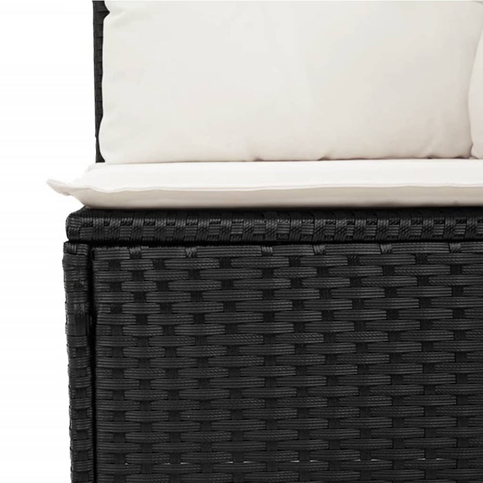 Set Divani da Giardino 10pz con Cuscini in Polyrattan Nero 3224719