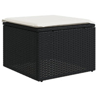 Set Divani da Giardino 11 pz con Cuscini in Polyrattan Nero 3224747