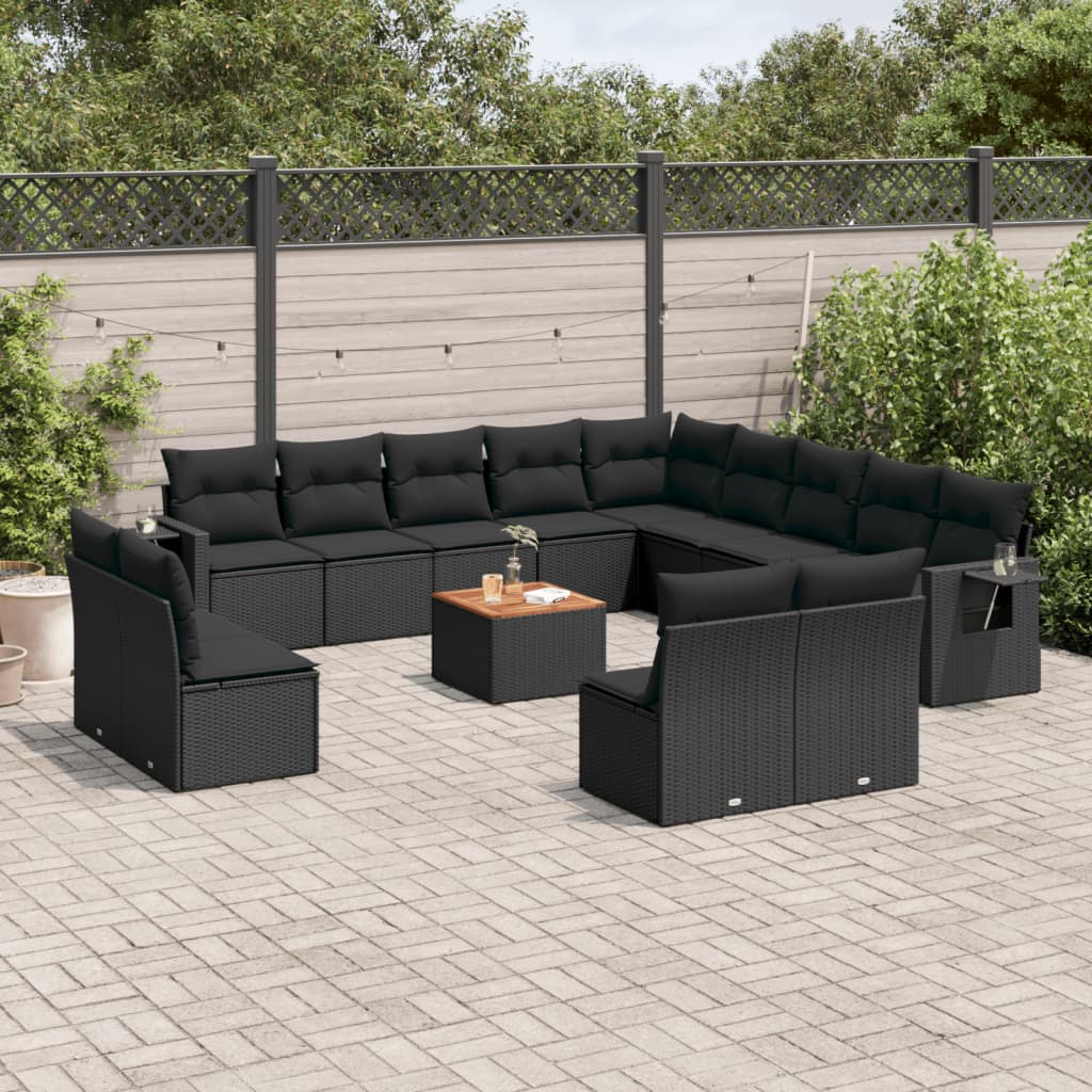 Set Divani da Giardino 14pz con Cuscini in Polyrattan Nerocod mxl 90626