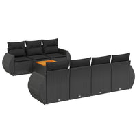 Set Divani da Giardino con Cuscini 8 pz Nero in Polyrattancod mxl 90439