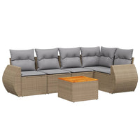 Set Divano da Giardino 6 pz con Cuscini Beige in Polyrattan 3224995