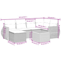 Set Divani da Giardino 7 pz con Cuscini Beige in Polyrattan 3225106