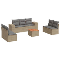 Set Divano da Giardino 8 pz con Cuscini Beige in Polyrattan