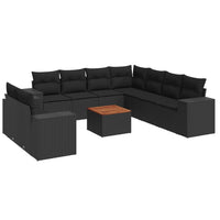 Set Divani da Giardino 10pz con Cuscini in Polyrattan Nerocod mxl 112117