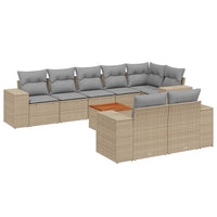 Set Divano da Giardino 9 pz con Cuscini Beige in Polyrattancod mxl 89798