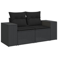 Set Divani da Giardino con Cuscini 7pz Nero Polyrattan 3225544