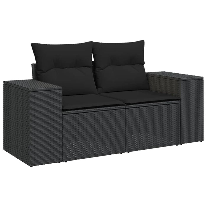 Set Divani da Giardino con Cuscini 7pz Nero Polyrattan 3225544