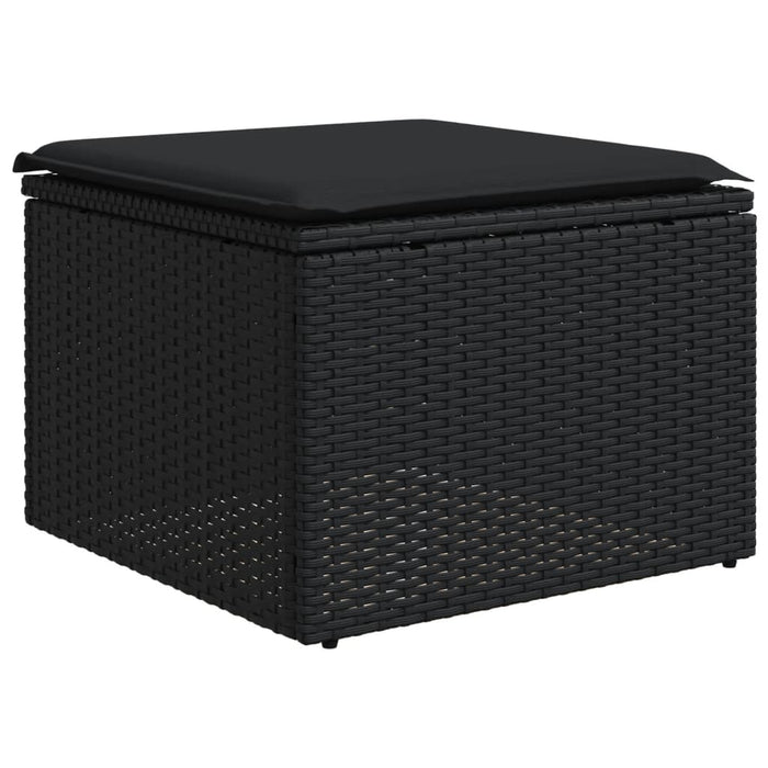 Set Divani da Giardino con Cuscini 7pz Nero Polyrattan 3225544