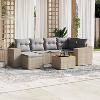Set Divani da Giardino 7 pz con Cuscini Beige in Polyrattancod mxl 90447