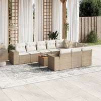 Set Divani da Giardino 11 pz con Cuscini Beige in Polyrattancod mxl 93160