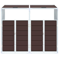 Copribidone con Ruote per 2 Bidoni Marrone 144x81x113cm Acciaio 4006178