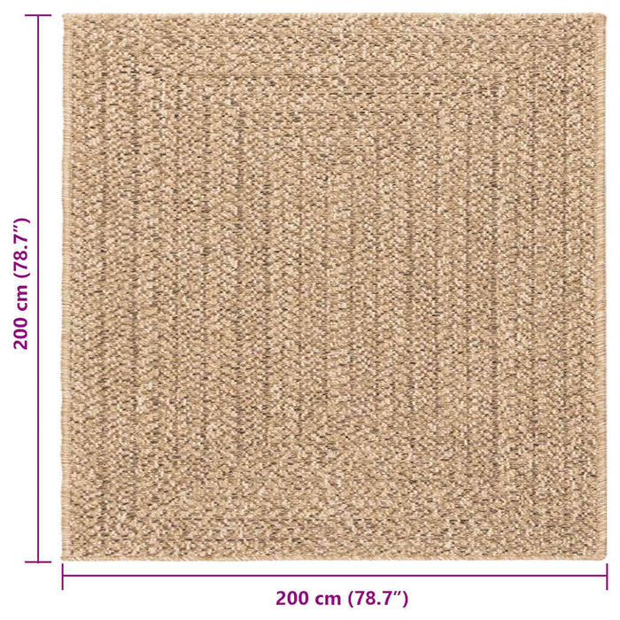 vidaXL Tappeto ZIZUR 200x200 cm Aspetto Iuta per Interni ed Esterni