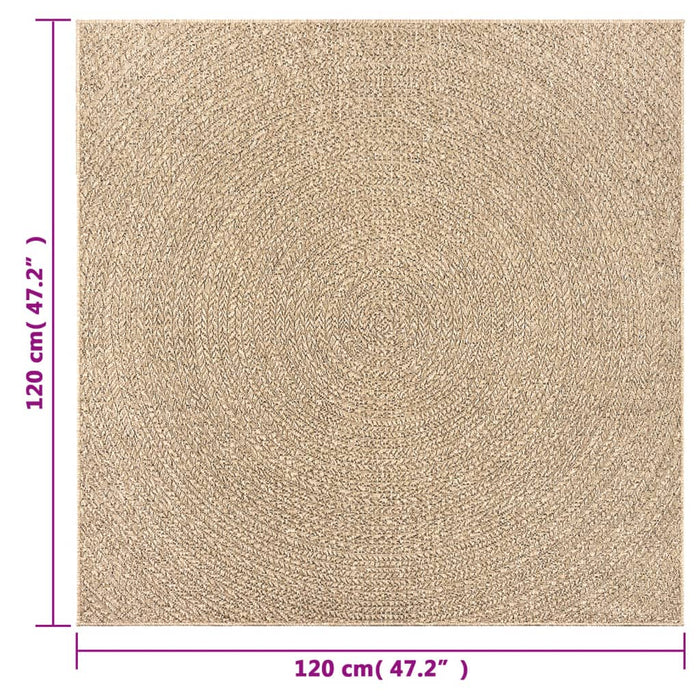 vidaXL Tappeto ZIZUR 120x120 cm Aspetto Iuta per Interni ed Esterni