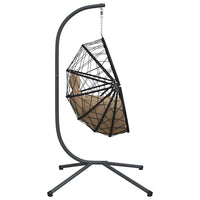 Sedia a Uovo Sospesa con Supporto Tortora Polyrattan e Acciaio 4007403