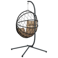 Sedia a Uovo Sospesa con Supporto Tortora Polyrattan e Acciaio 4007403