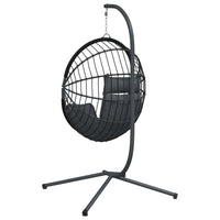 Sedia a Uovo Sospesa con Supporto Antracite Polyrattan/Acciaio 4007405