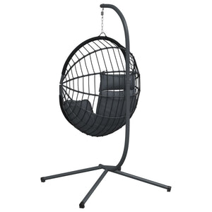 Sedia a Uovo Sospesa con Supporto Antracite Polyrattan/Acciaio 4007405