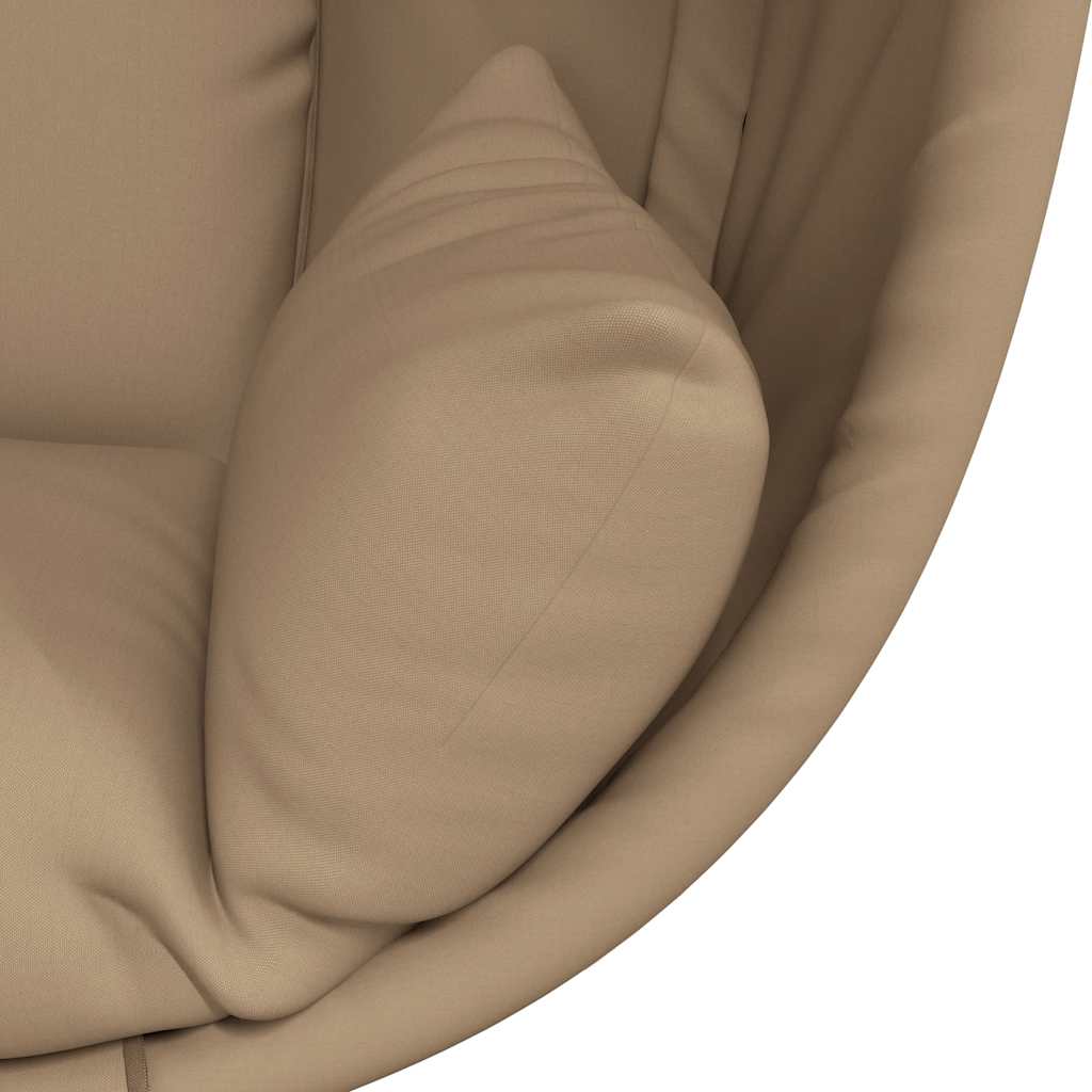 Sedia a Uovo Sospesa con Supporto Tortora Polyrattan e Acciaio 4007410