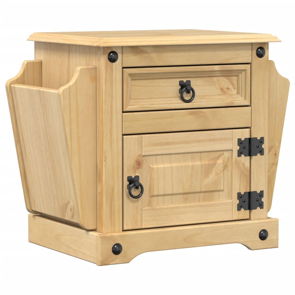 Comodino Corona 45x35x47,5 cm in Legno Massello di Pino 4005657