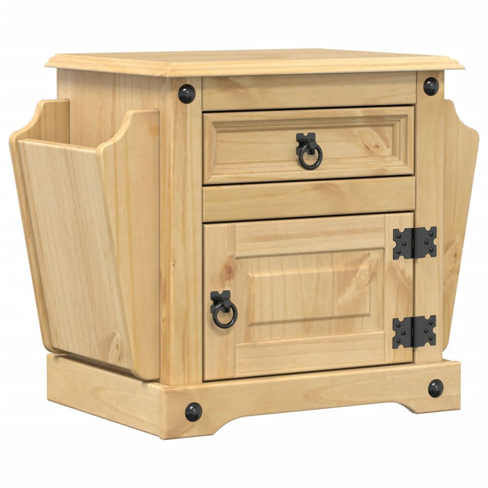 Comodino Corona 45x35x47,5 cm in Legno Massello di Pino 4005657