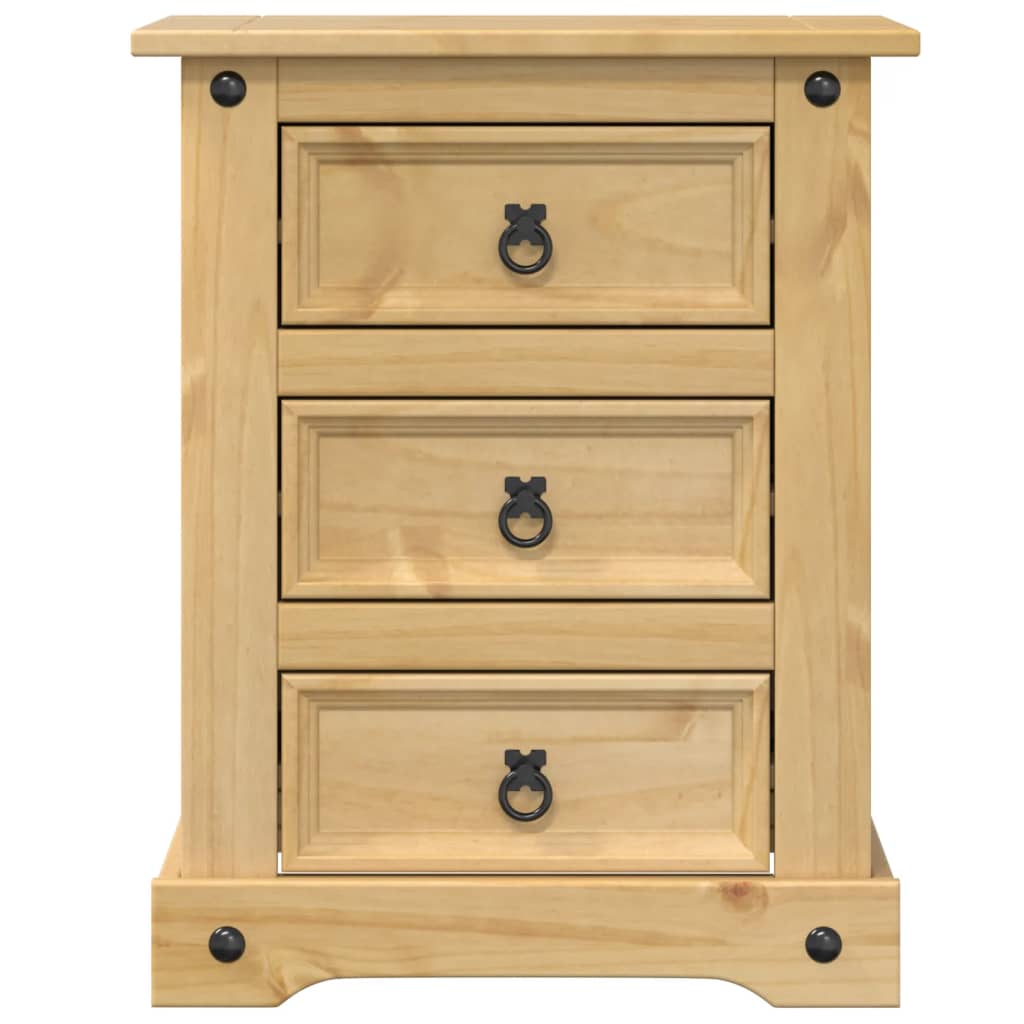 Comodino Corona 53x39x66 cm in Legno Massello di Pino 4005659
