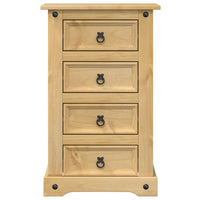 Comodino Corona 53x39x84 cm in Legno Massello di Pino 4005660