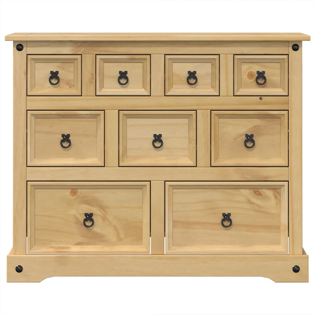 Cassettiera Corona 101x45x82 cm in Legno Massello di Pino 4005678