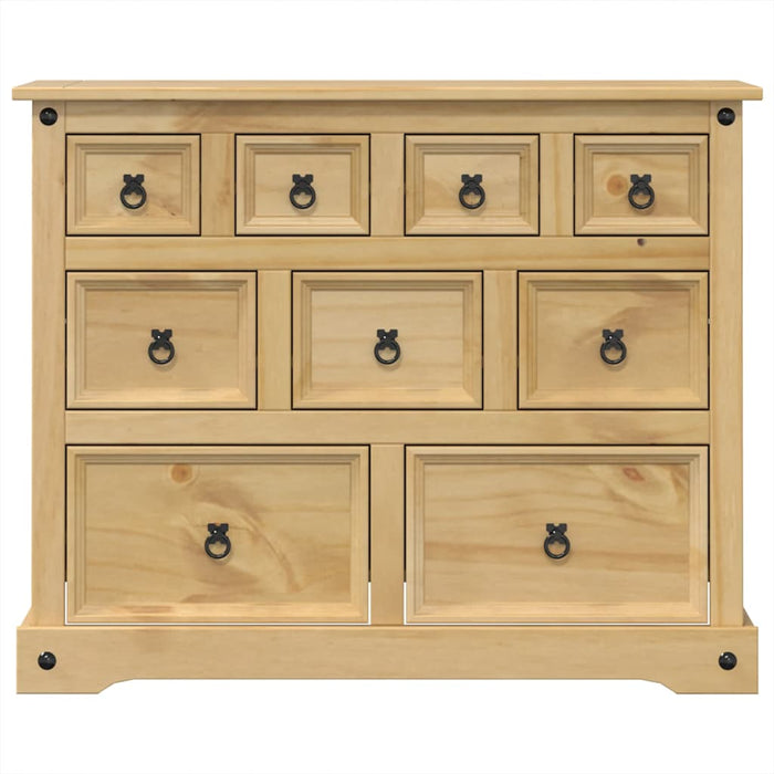 Cassettiera Corona 101x45x82 cm in Legno Massello di Pino 4005678