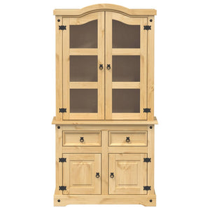 Vetrina Corona 100x48,5x179 cm in Legno Massello di Pino