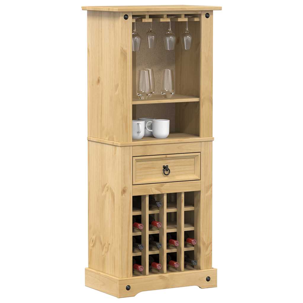 Portabottiglie Vino Corona 56x35x134,5cm Legno Massello di Pino 4005686
