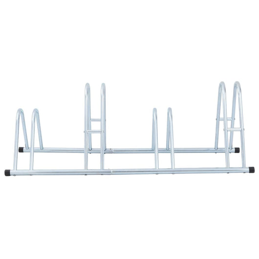 Supporto per 4 Bici da Pavimento Autoportante Acciaio Zincato 4005566