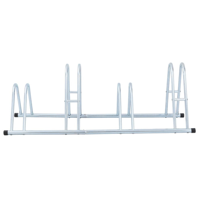 Supporto per 4 Bici da Pavimento Autoportante Acciaio Zincato 4005566