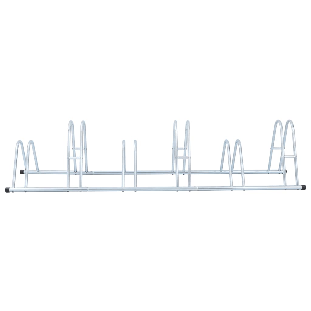 Supporto per 6 Bici da Pavimento Autoportante Acciaio Zincato