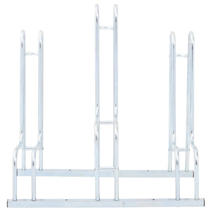 Supporto per 3 Bici da Pavimento Autoportante Acciaio Zincato
