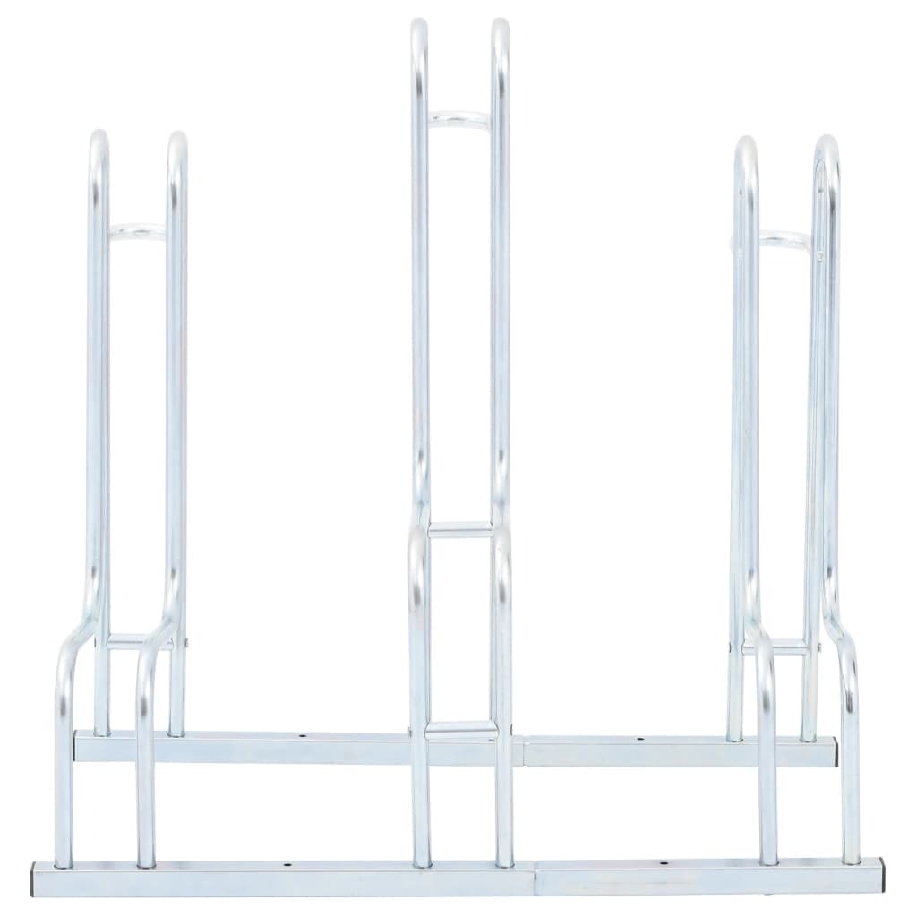 Supporto per 3 Bici da Pavimento Autoportante Acciaio Zincato 4005569