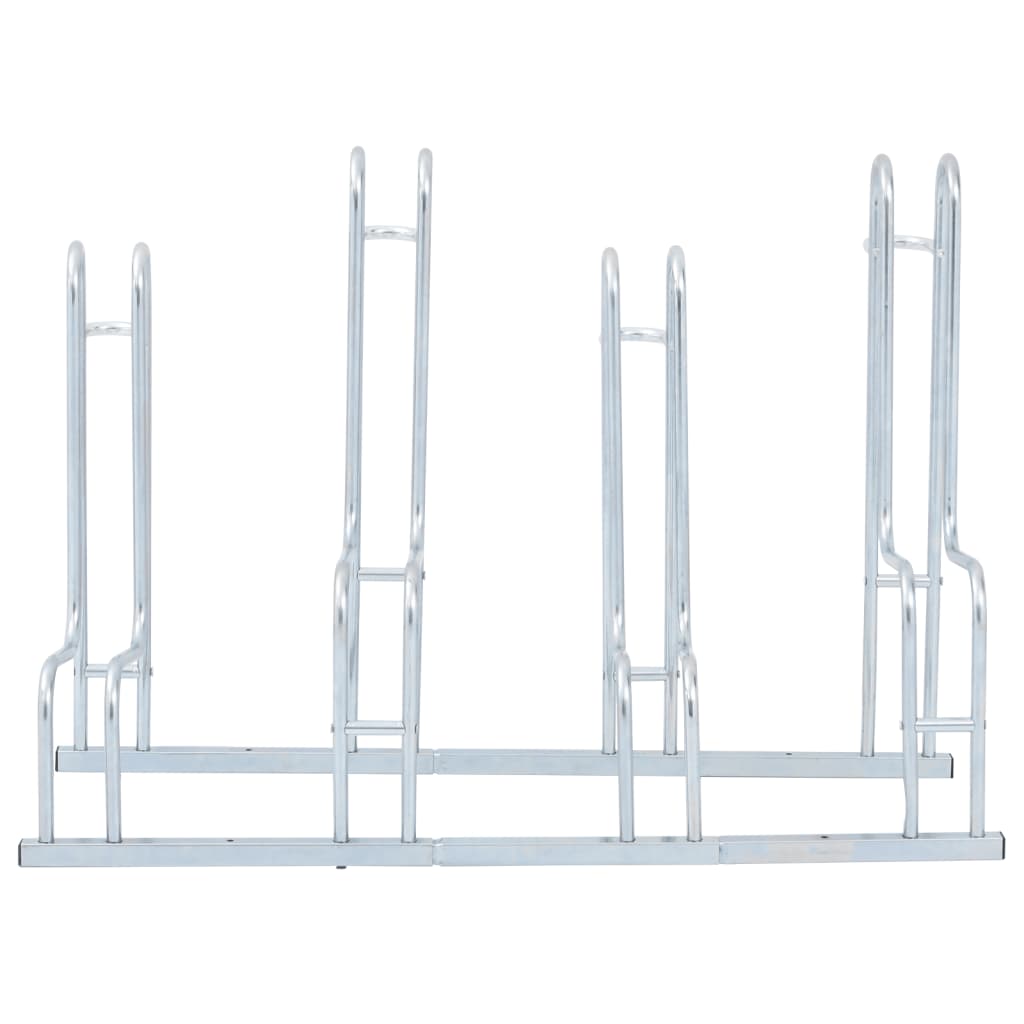 Supporto per 4 Bici da Pavimento Autoportante Acciaio Zincato 4005570