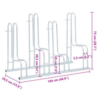 Supporto per 4 Bici da Pavimento Autoportante Acciaio Zincato 4005570