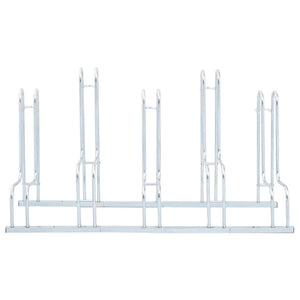 Supporto per 5 Bici da Pavimento Autoportante Acciaio Zincato