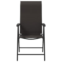 Sedie Pieghevoli da Giardino 2 pz Nere in Polyrattan