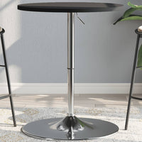 Tavolino Bar Nero 60x60x90 cm Legno Multistrato Acciaio Cromato 4007193