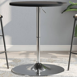 Tavolino Bar Nero 60x60x90 cm Legno Multistrato Acciaio Cromato 4007193