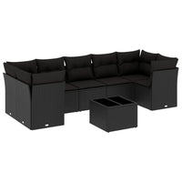 Set Divani da Giardino con Cuscini 8 pz Nero in Polyrattan 3249124