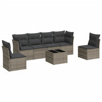 Set Divani da Giardino 7 pz con Cuscini Grigio in Polyrattan 3249219
